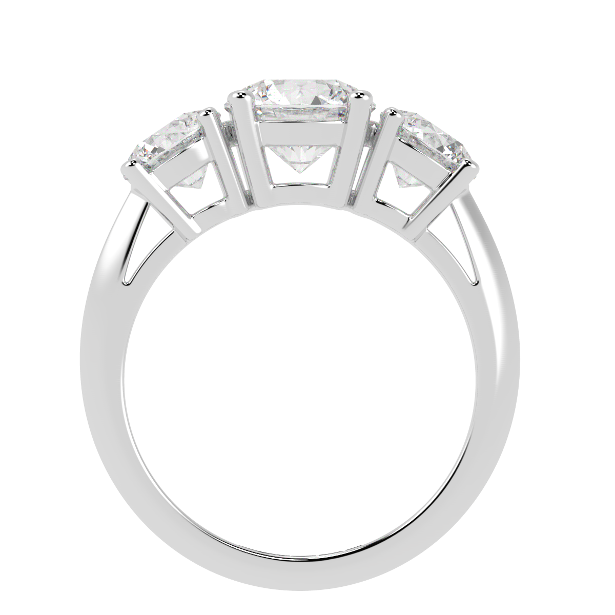 Round Trilogy Ring White Gold