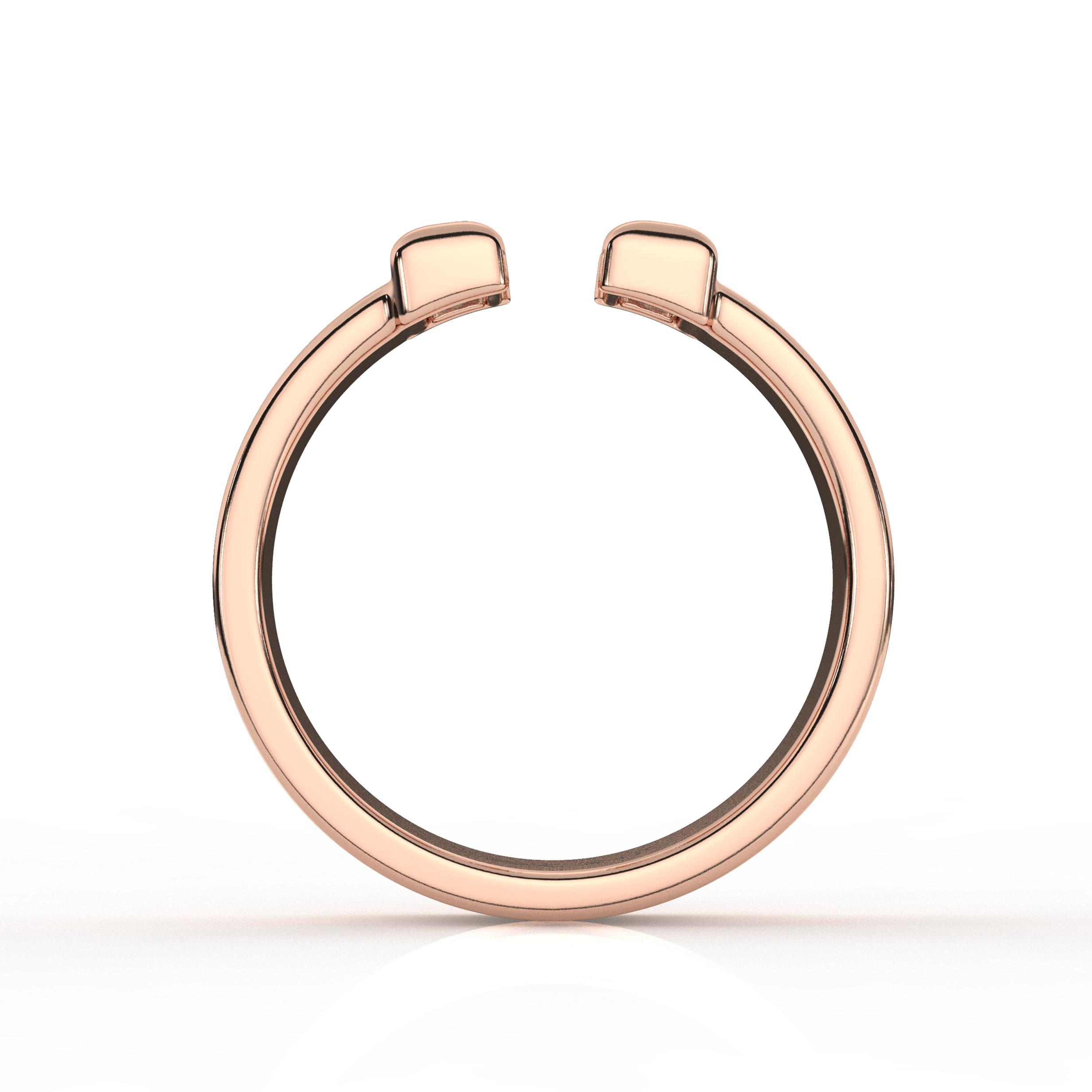 Twin Baguette Diamond Ring Rose Gold