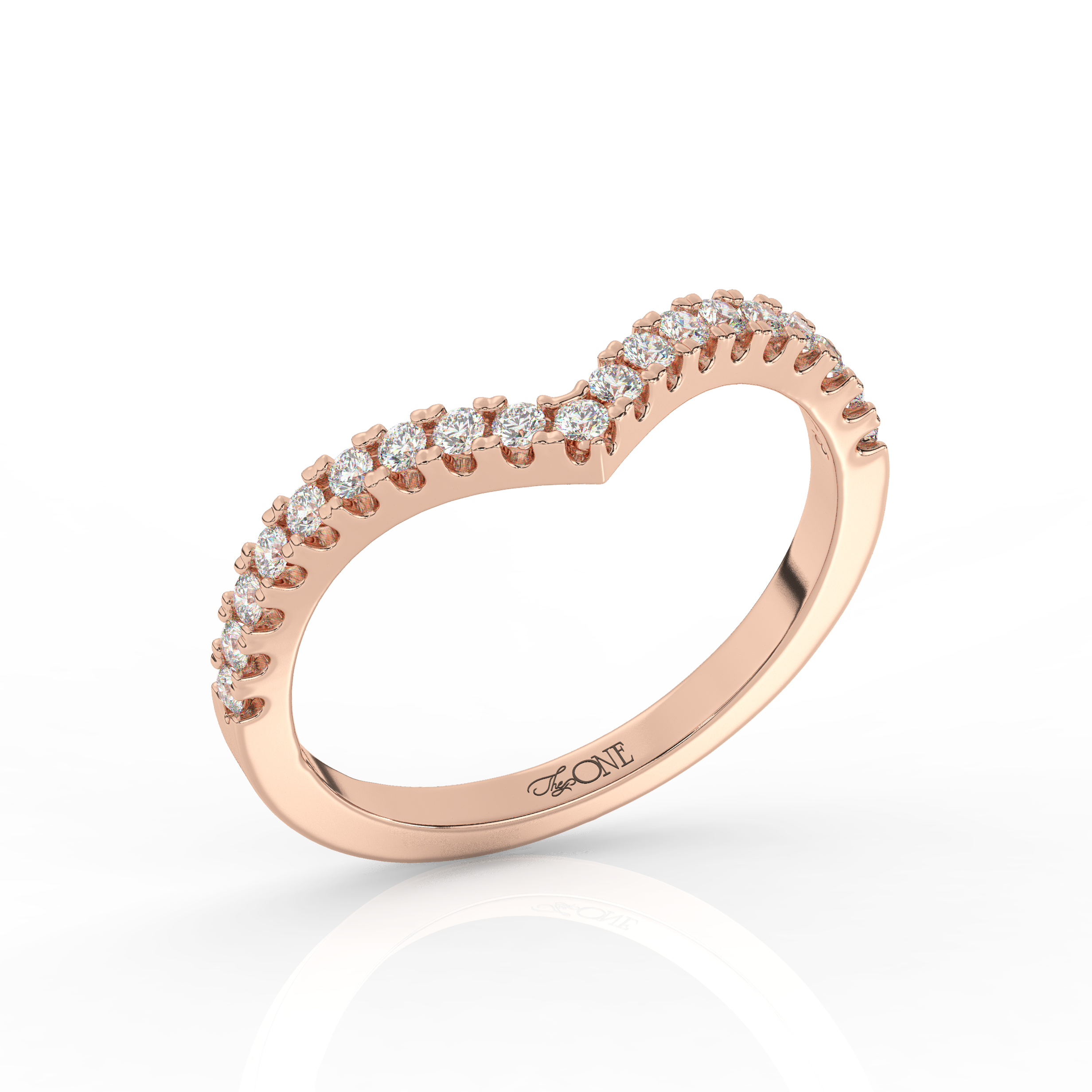 V-Style Diamond Band Rose Gold