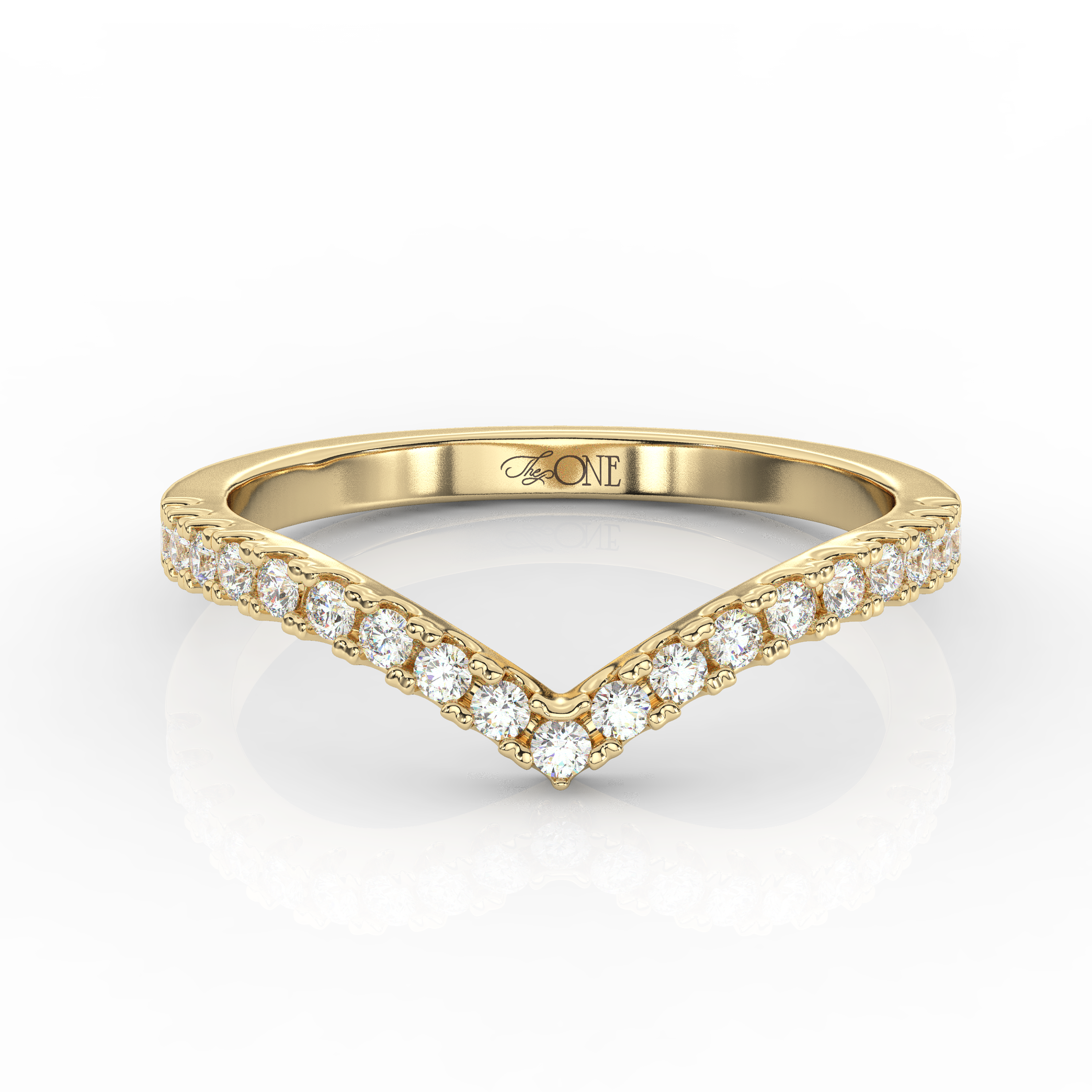 V-Style Diamond Band Yellow Gold