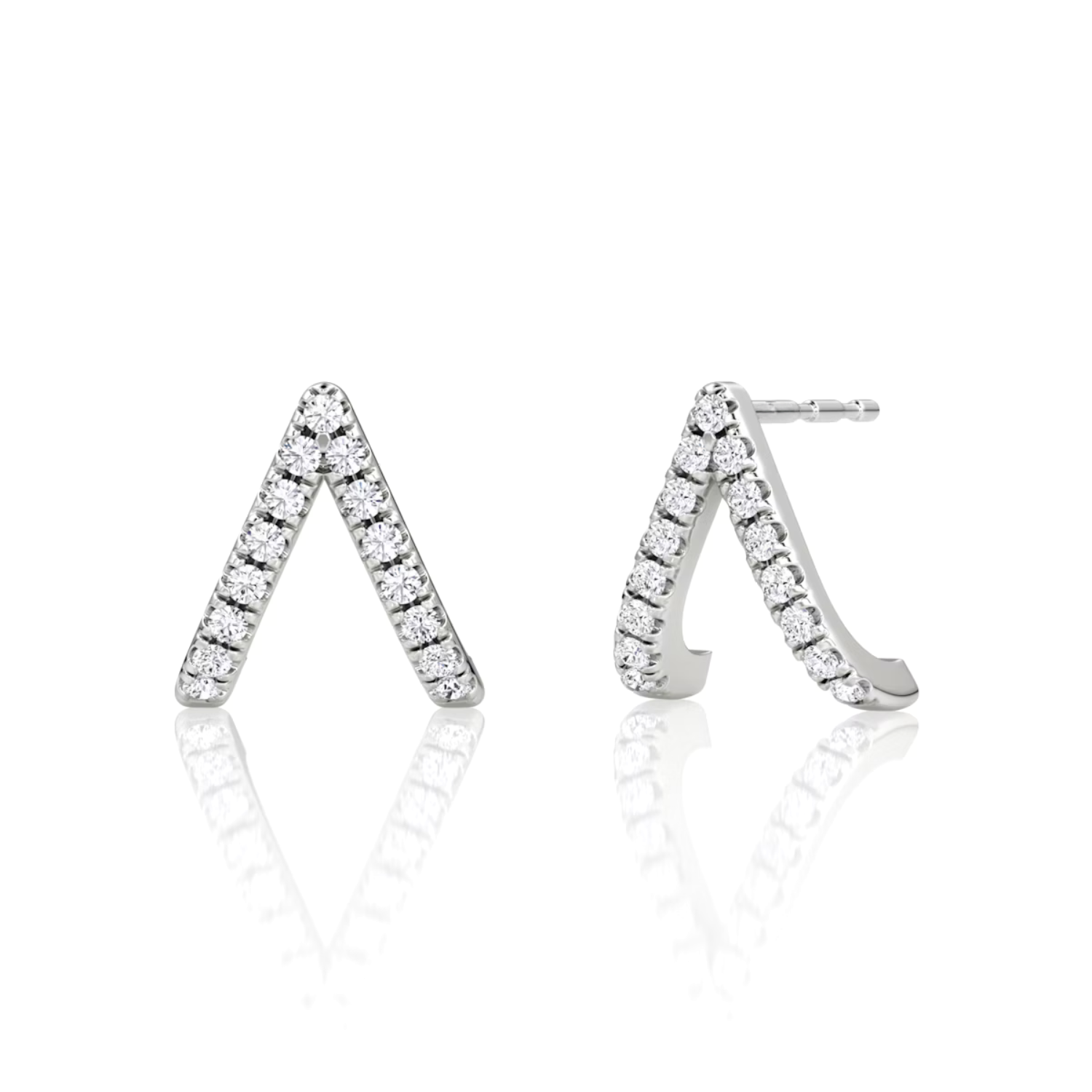 V-Style Pavé Earrings Platinum