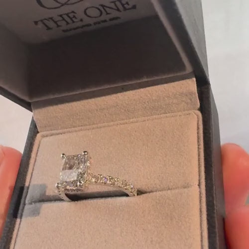 Radiant Cut Diamond on a Pavé Band with a Hidden Halo video