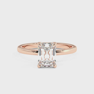 Petal Set Emerald Solitaire Engagement Ring video